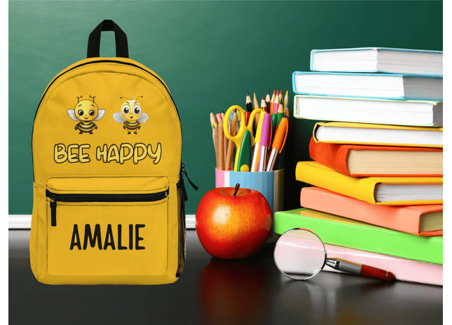 Kids Yellow Bee School Backpack | Personalized School Bag | Back to School