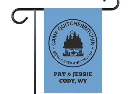 Camp Quitcherbitchin Banner | Personalized Camping Sign | Funny Camper Sign | Campground Banner | Light Blue