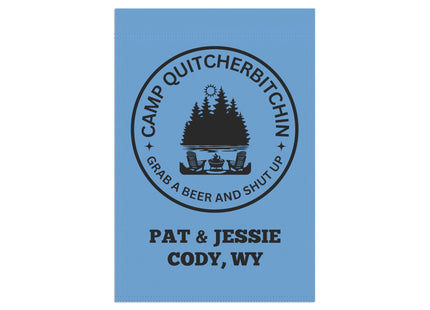 Camp Quitcherbitchin Banner | Personalized Camping Sign | Funny Camper Sign | Campground Banner | Light Blue
