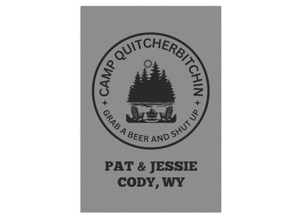 Camp Quitcherbitchin Banner | Personalized Camping Sign | Funny Camper Sign | Campground Banner |