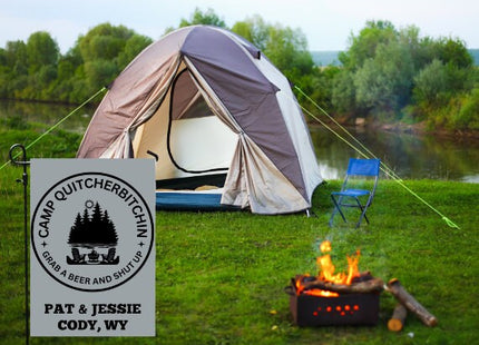 Camp Quitcherbitchin Banner | Personalized Camping Sign | Funny Camper Sign | Campground Banner |