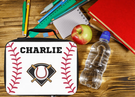 Childs Baseball Lunch Bag | Personalized Kids Lunch Box | Insulated School Lunch Bag