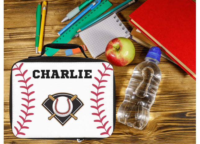 Childs Baseball Lunch Bag | Personalized Kids Lunch Box | Insulated School Lunch Bag