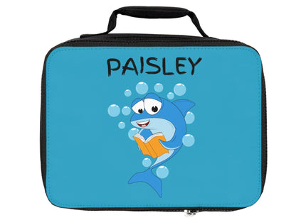 Cute Shark Lunch Bag | Personalized Kids Lunch Box | Insulated School Lunch Bag | Turquoise Childrens Backpack