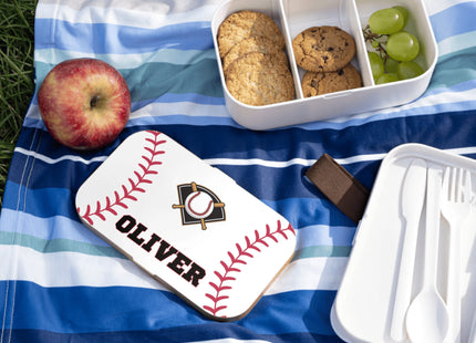 Personalized Bento Box | Baseball Bento Lunch Box | Kids School Snack Container | Custom Lunch Box