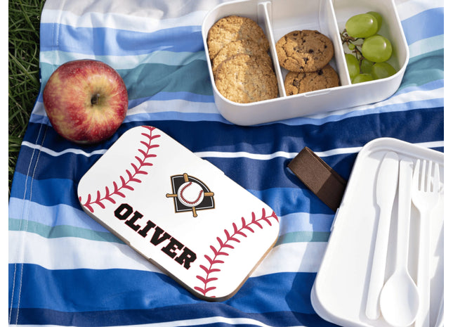 Personalized Bento Box | Baseball Bento Lunch Box | Kids School Snack Container | Custom Lunch Box