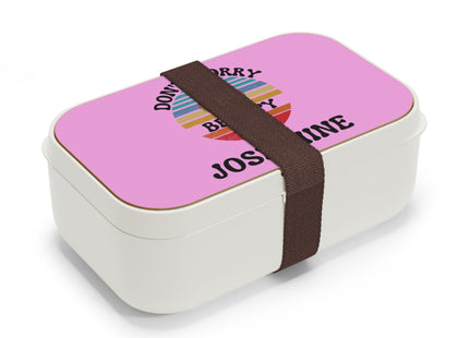Personalized Bento Box | Don't Worry Be Capy Bento Lunch Box | Kids School Snack Container | Custom Lunch Box | Pink Child Snack Box