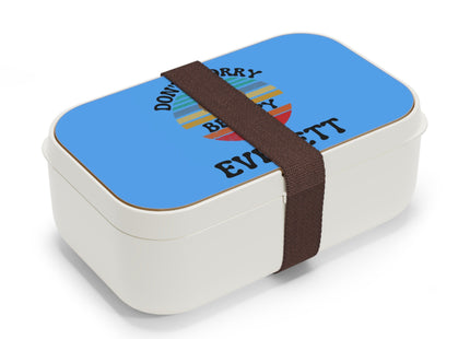 Personalized Bento Box | Don't Worry Be Capy Bento Lunch Box | Kids School Snack Container | Custom Lunch Box | Light Blue Child Snack Box