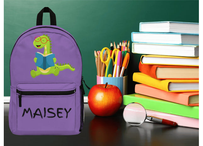 Kids Purple Dinosaur School Backpack | Personalized School Bag | Back to School