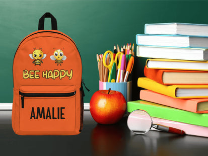 Kids Orange Bee School Backpack | Personalized School Bag | Back to School