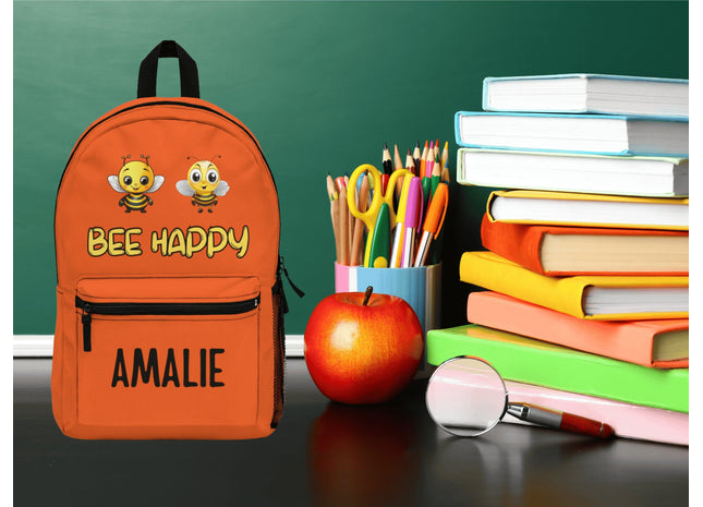 Kids Orange Bee School Backpack | Personalized School Bag | Back to School