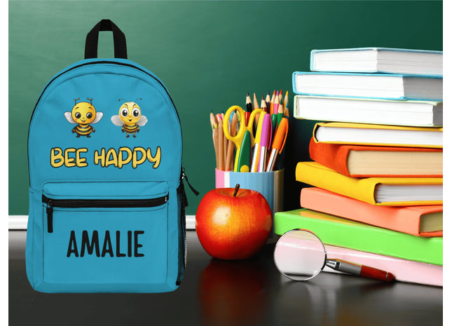 Kids Turquoise Bee School Backpack | Personalized School Bag | Back to School Backpack