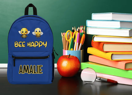 Kids Dark Blue Bee School Backpack | Personalized School Bag | Back to School