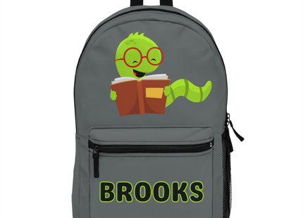 Kids Bookworm School Backpack | Personalized School Bag | Back to School | Dark Gray Book Bag