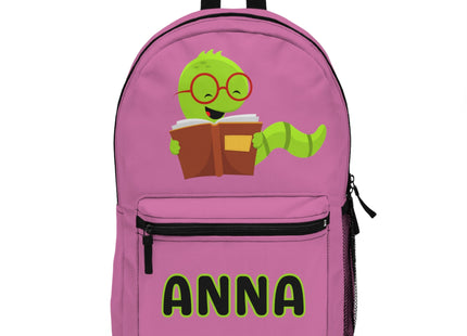 Kids Bookworm School Backpack | Personalized School Bag | Back to School | Pink Book Bag