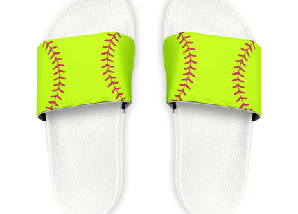 Kids Beach Sandals | Softball Sandals | Youth Flip Flops | Childrens Slide Sandals | Yellow Sports Sandals