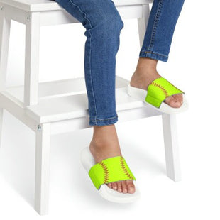 Kids Beach Sandals | Softball Sandals | Youth Flip Flops | Childrens Slide Sandals | Yellow Sports Sandals