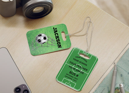 Kids School Backpack Tag | Soccer Schoolbag Label | Back to School Personalized Label | Personalized Child Backpack