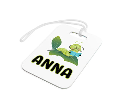 Kids School Backpack Tag | Bookworm Schoolbag Label | Back to School Personalized Label | Personalized Kids Backpack