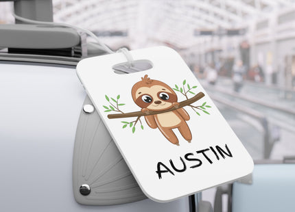 Kids School Backpack Tag | Sloth Schoolbag Label | Back to School Personalized Label | Personalized Kids Backpack