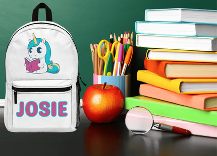 Kids Unicorn School Backpack | Personalized School Bag | Back to School Backpack | White Child Bookbag