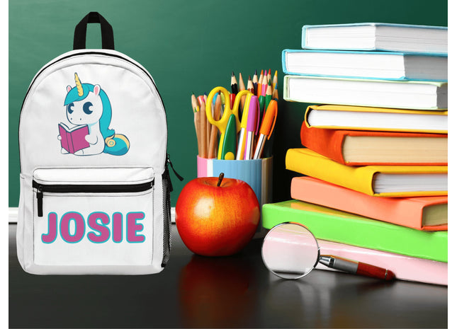 Kids Unicorn School Backpack | Personalized School Bag | Back to School Backpack | White Child Bookbag