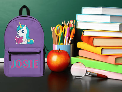Kids Unicorn School Backpack | Personalized School Bag | Back to School Backpack | Purple Child Book Bag