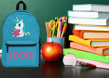 Kids Unicorn School Backpack | Personalized School Bag | Back to School Backpack | Turquoise Child Book Bag