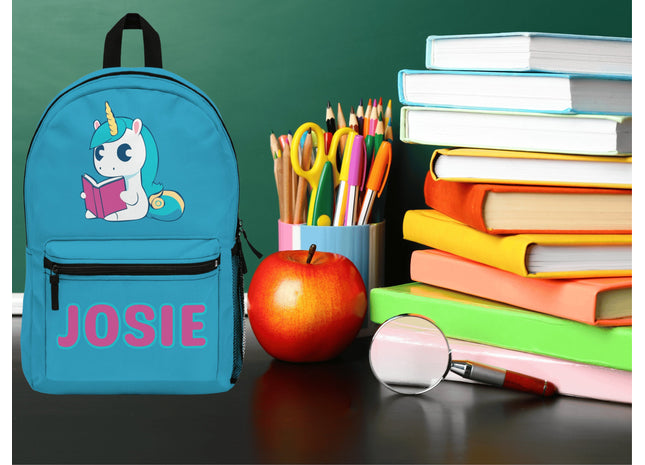Kids Unicorn School Backpack | Personalized School Bag | Back to School Backpack | Turquoise Child Book Bag