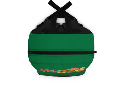 Kids Retro School Backpack | Personalized School Bag | Back to School Backpack | Dark Green Child Book Bag | Good Vibes Book Bag