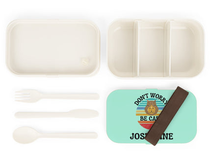 Personalized Bento Box | Don't Worry Be Capy Bento Lunch Box | Kids School Snack Container | Custom Lunch Box | Mint Green Child Snack Box