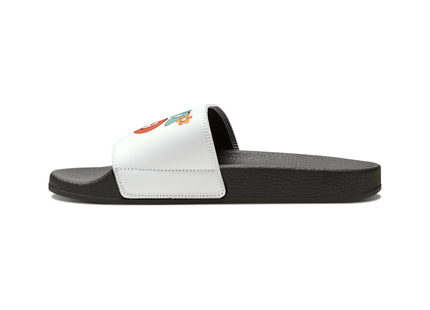 Kids Beach Sandals | Youth Flip Flops | Childrens Slide Sandals | Retro Sandals | Good Vibes White Shoes