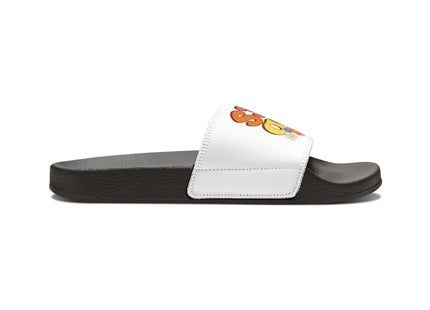 Kids Beach Sandals | Youth Flip Flops | Childrens Slide Sandals | Retro Sandals | Good Vibes White Shoes