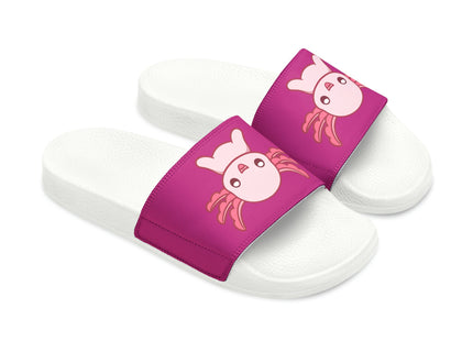 Kids Beach Sandals | Pink Axolotl Sandals | Youth Flip Flops | Childrens Slide Sandals | Pink Animal Sandals