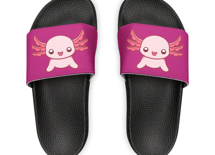 Kids Beach Sandals | Pink Axolotl Sandals | Youth Flip Flops | Childrens Slide Sandals | Pink Animal Sandals