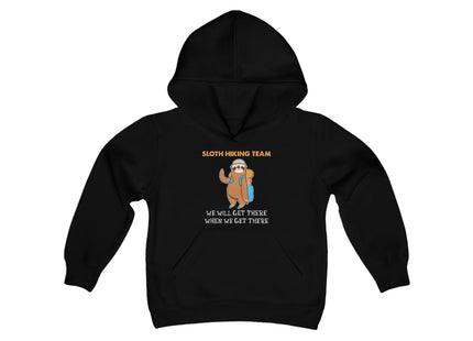 Sloth Hiking Team Sweatshirt | Youth Hooded Sweatshirt | Animal Lover Gift | Child Sloth Gift | Sloth Hoodie