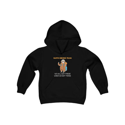 Sloth Hiking Team Sweatshirt | Youth Hooded Sweatshirt | Animal Lover Gift | Child Sloth Gift | Sloth Hoodie