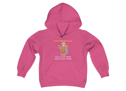 Sloth Hiking Team Sweatshirt | Youth Hooded Sweatshirt | Animal Lover Gift | Child Sloth Gift | Sloth Hoodie