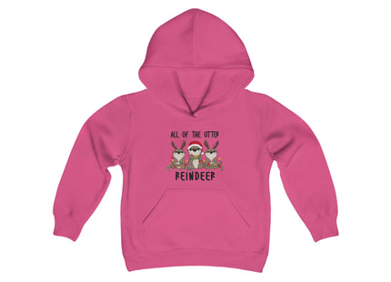 Kids Christmas Sweatshirt | Youth Hooded Sweatshirt | Reindeer Gift | Child Otter Gift | Christmas Hoodie