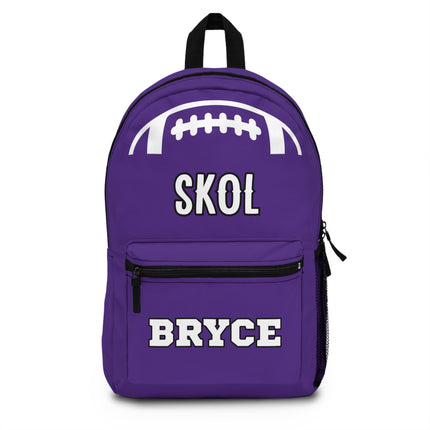 Skol Football School Backpack | Personalized School Bag | Back to School | Purple Book Bag