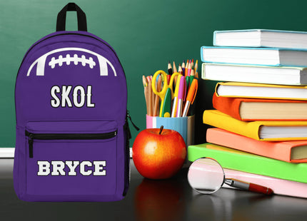 Skol Football School Backpack | Personalized School Bag | Back to School | Purple Book Bag
