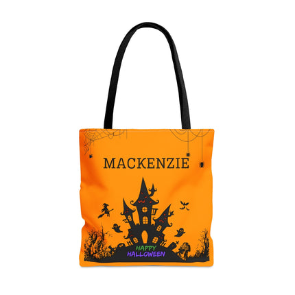 Personalized Halloween Bag | Trick or Treat Bag | Haunted House Tote Bag | Customized Candy Bag