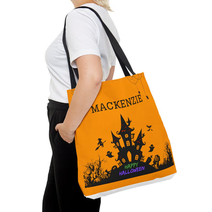 Personalized Halloween Bag | Trick or Treat Bag | Haunted House Tote Bag | Customized Candy Bag