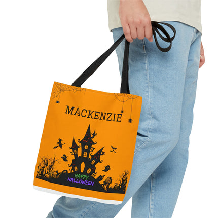 Personalized Halloween Bag | Trick or Treat Bag | Haunted House Tote Bag | Customized Candy Bag