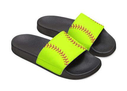 Kids Beach Sandals | Softball Sandals | Youth Flip Flops | Childrens Slide Sandals | Yellow Sports Sandals