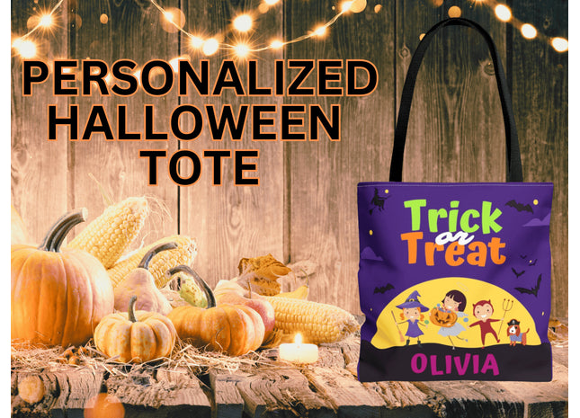 Personalized Halloween Bag | Trick or Treat Bag | Kids Halloween Tote Bag | Customized Candy Bag