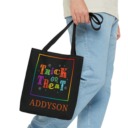 Personalized Halloween Bag | Trick or Treat Bag | Kids Tote Bag | Customized Candy Bag | Multicolored Trick or Treat