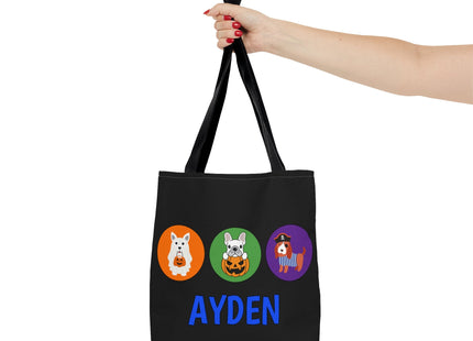 Personalized Halloween Bag | Trick or Treat Bag | Kids Tote Bag | Customized Candy Bag |Trick or Treat Dogs