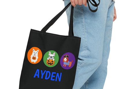 Personalized Halloween Bag | Trick or Treat Bag | Kids Tote Bag | Customized Candy Bag |Trick or Treat Dogs