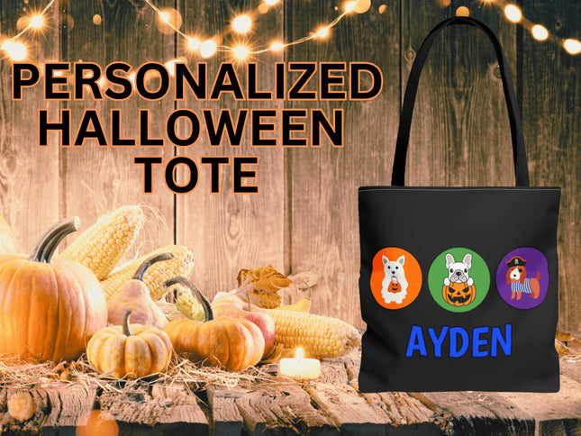 Personalized Halloween Bag | Trick or Treat Bag | Kids Tote Bag | Customized Candy Bag |Trick or Treat Dogs